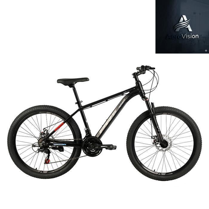 aero- Element Alton Pride 26 Inch Sepeda MTB Alloy Frame Suspension Fork Mechanical Disc Brake - Bla