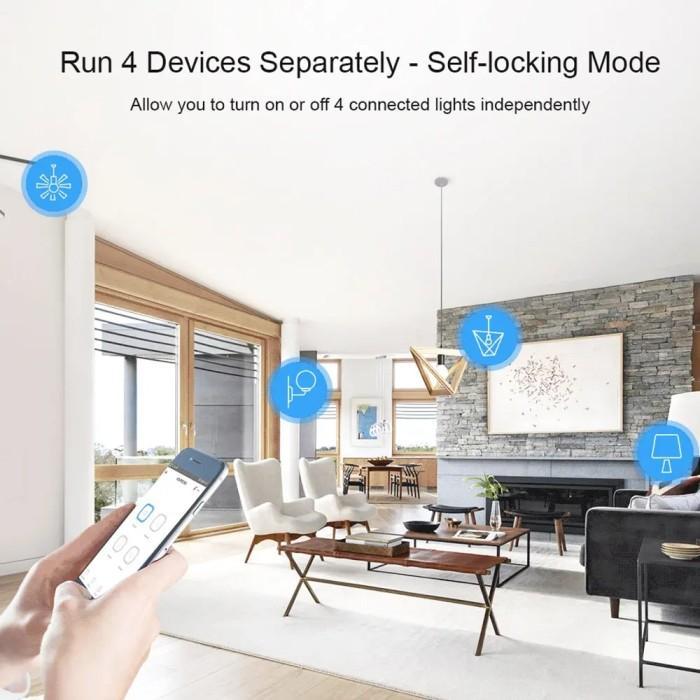 Nt Itead Sonoff 4Ch R2 Smart Wifi Switch 4 Gang Smart Home Remote