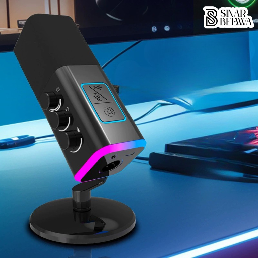 Mikrofon Kondenser Condenser Microphone XLR with Stand