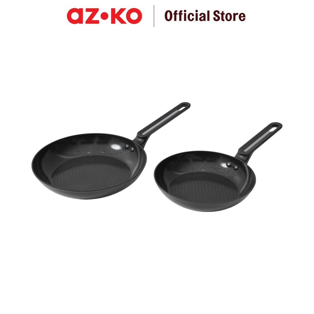 Culinart Set 2 Pcs Duo Wajan Penggorengan - Hitam Frypan Pan Masak Teflon Penggoreng Alat Masak Perl