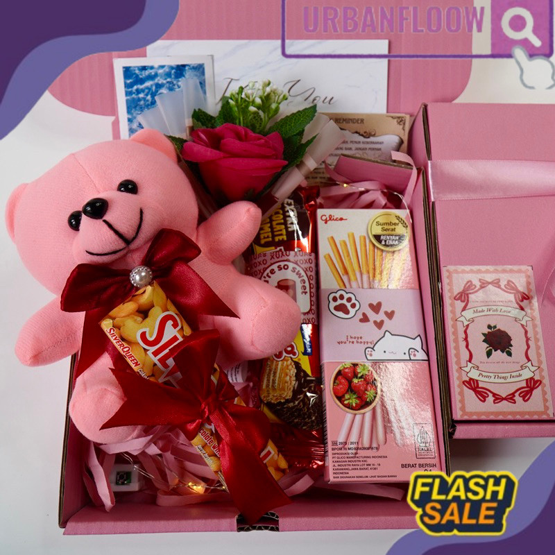 SweetValentine Hampers Snack Box Giftbox Kado Pink Series Kado Valentine Kado Ulang Tahun Wisuda Sup