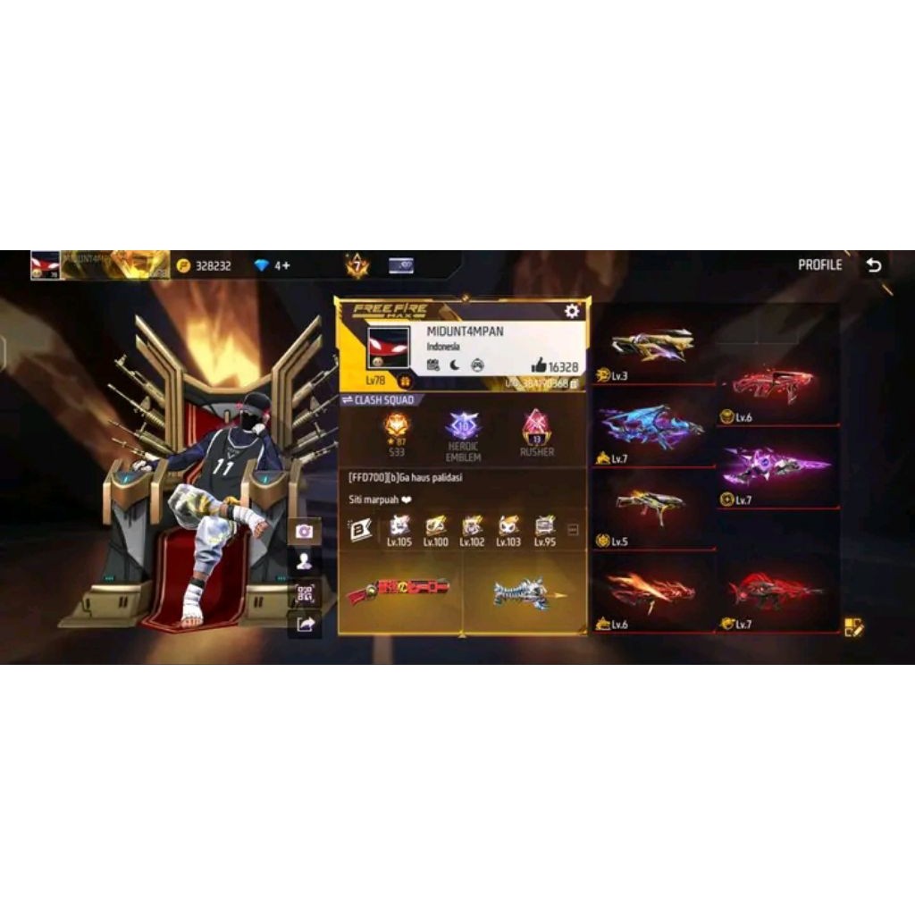 Akun Game Free Firee Sultan