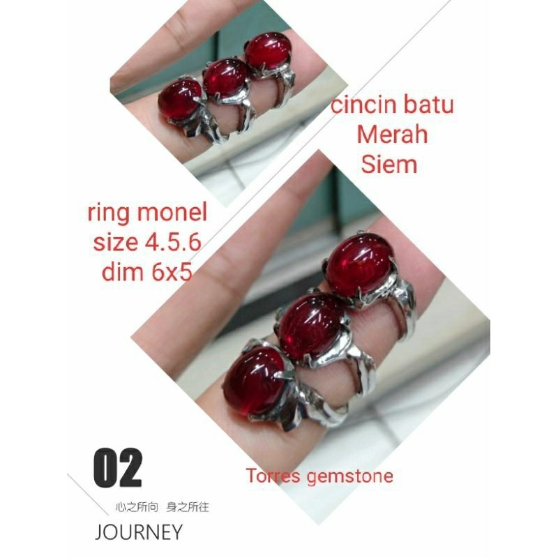 CINCIN BATU MERAH SIAM CEWEK/WANITA