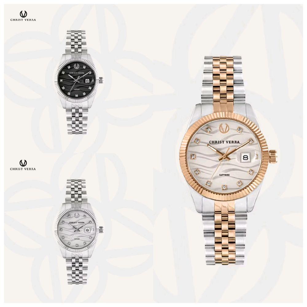 Jam Tangan Wanita Chris Verra CV 12487L CV 12487 Original Bergaransi