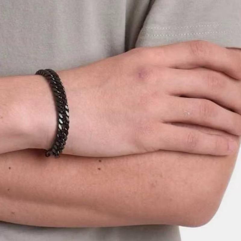 Gelang titanium pria wanita model rantai dabel 100% ORIGINAL