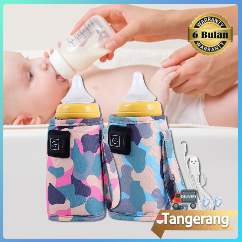 1set Tas Penghangat Botol Susu Bayi / Portable Travel Cup Warmer / USB Heater Infant Feeding Bottle 
