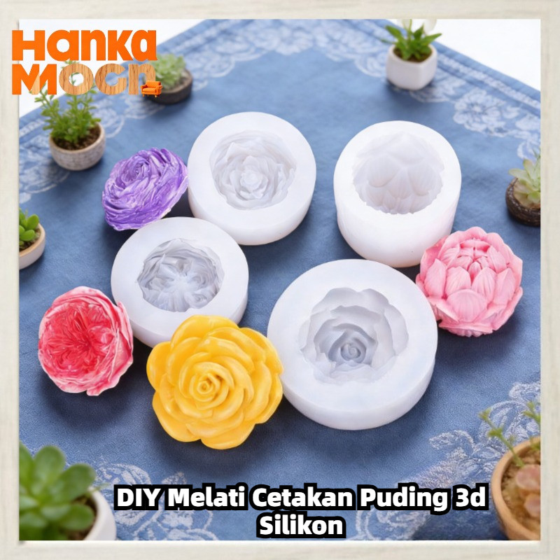 Cetakan Bunga Silikon DIY Melati Cetakan Puding  3d Silikon Bunga Cetakan  lilin beraroma