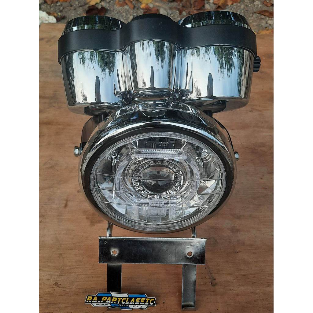 Lampu Depan Biled Projie Set Speedo Breket Pnp Megapro Tiger Verza CB150