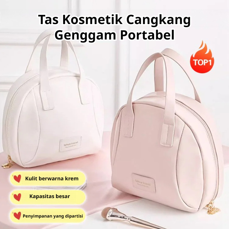 Anti Air & Desain Kerang GKTK Tas Kosmetik Travel Premium Waterproof - Tas Makeup/Tas Shell Portable