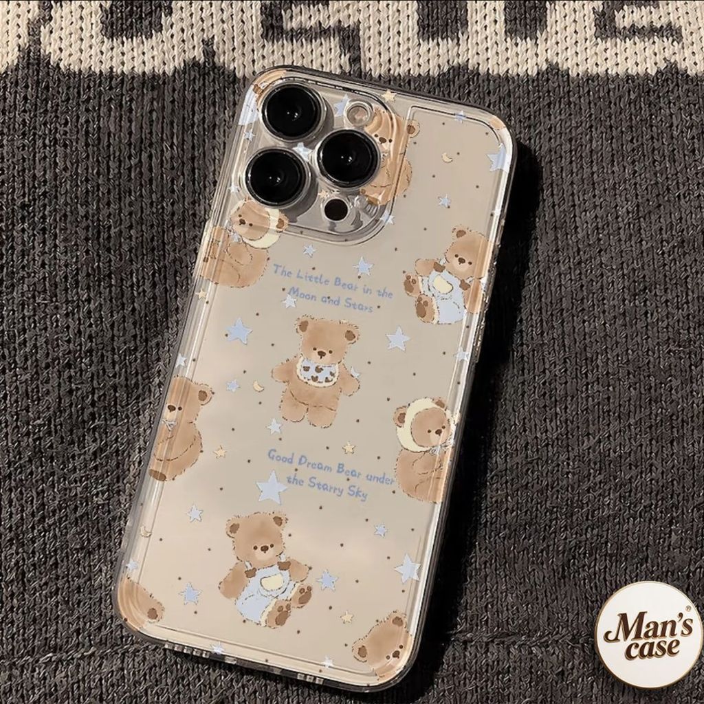 Soft clear case Elemen Beruang Imut & Bintang & Emas Foil untuk VIVO Y02T 02S Y04S Y15 15A 15S Y16 1