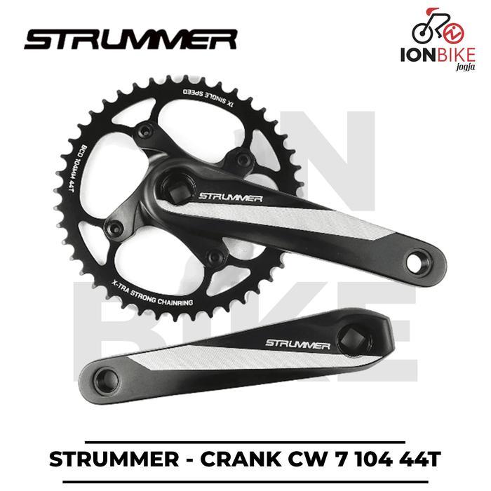 Crank Strummer CW7 44T BCD 104 Alloy 1 Single Speed Sepeda MTB BMX Fixie Arm 170mm CW-7 44 T Crankse