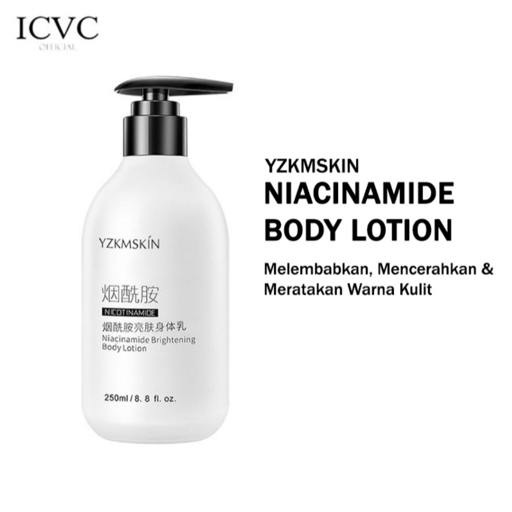 YZKMSKIN Niacinamide Body Lotion Pemutih Whitening & Sabun Pemutih Vulkanik Body Wash