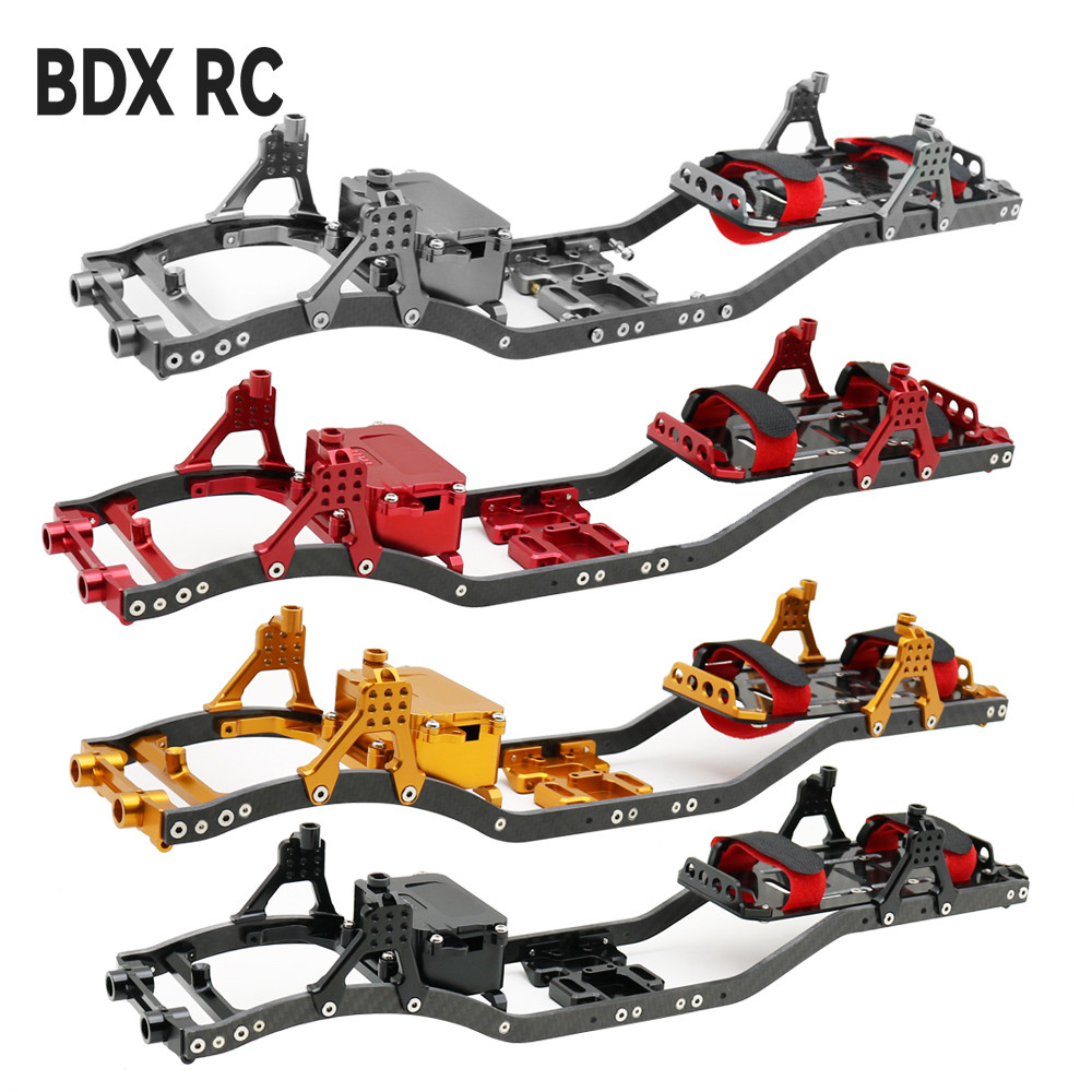 110 RC Crawler Carbon Fiber Girder 4MM CNC Metal Car Chassis Frame Body Kit Parts For Axial SCX10 II
