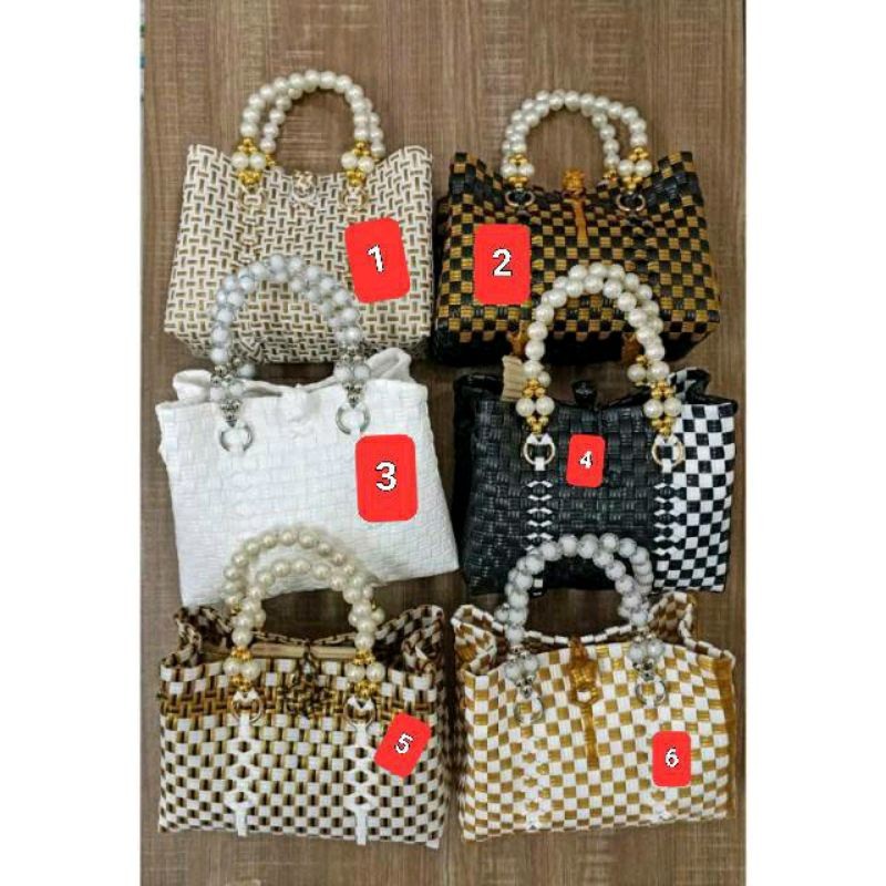 celestinemarket - Tas Wanita/Tas anyaman plastik/Tas jally Mutiara