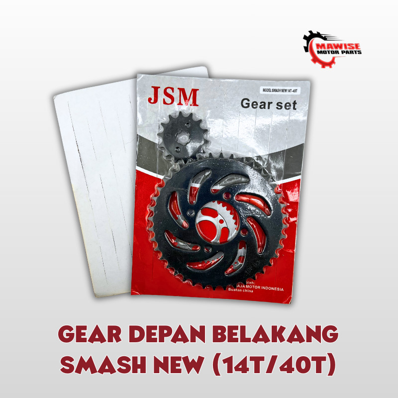 GEAR DEPAN BELAKANG SMASH NEW 14T/40T – GIR SET PRESS SUZUKI SMASH NEW BERKUALITAS