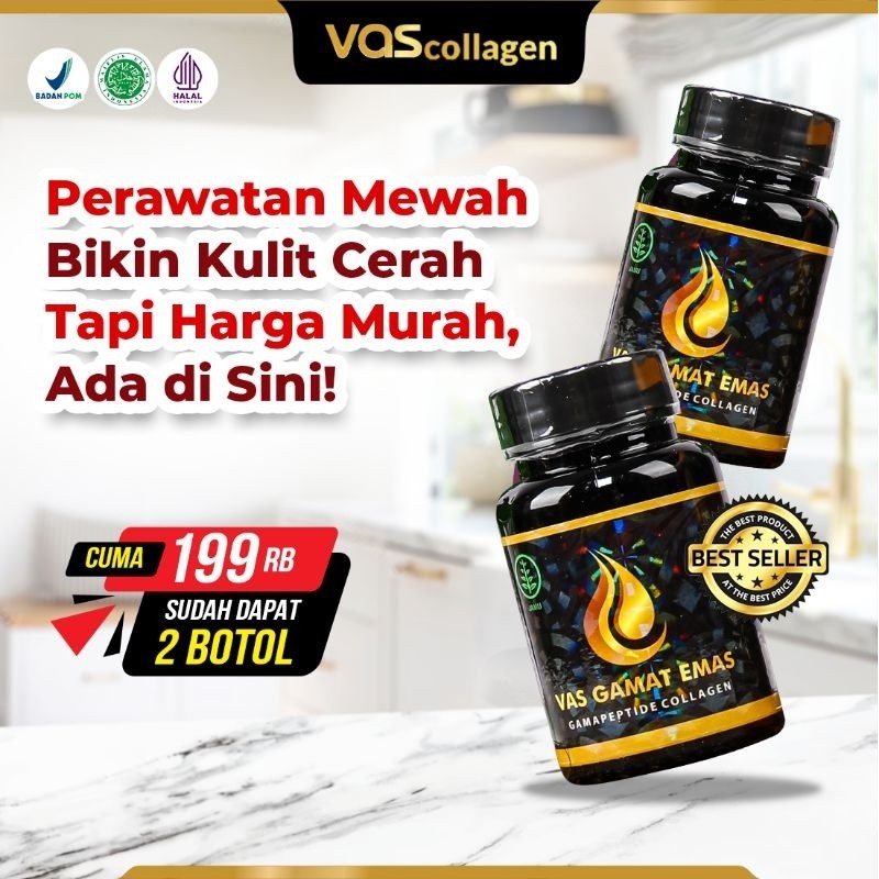 Vas gamat emas collagen original ori pemutih badan wajah glowing ampuh bpom