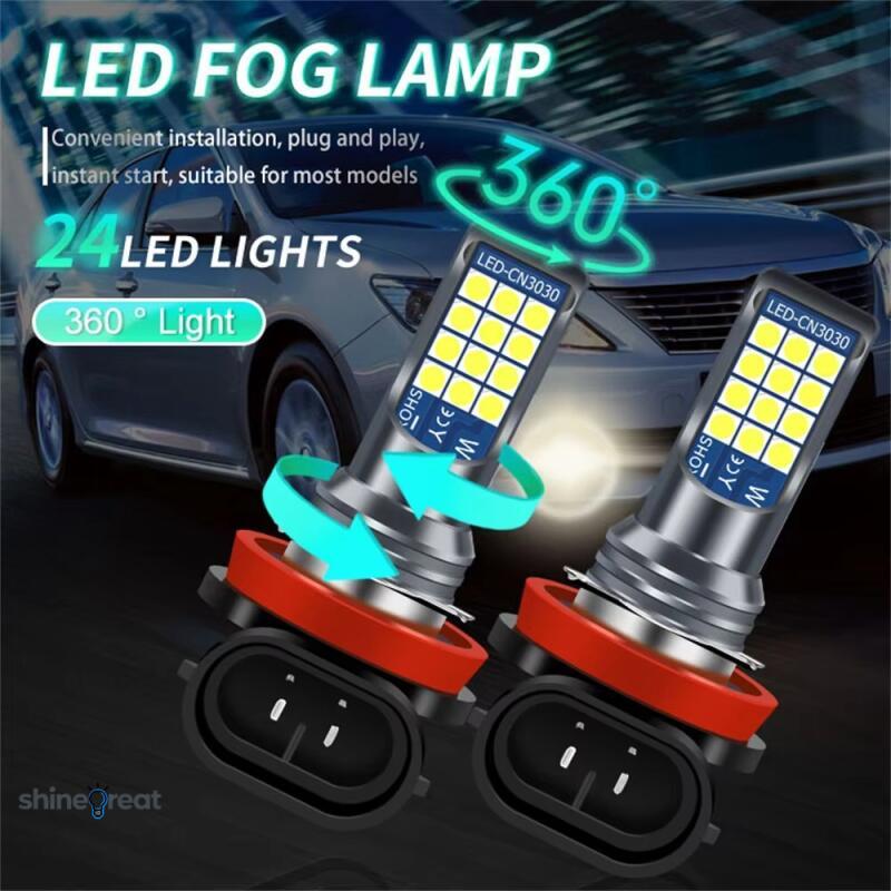 2PCS LED Foglamp 3 Warna H11 H3 H7 untuk Avanza Xenia Calya Rocky Raize Rush Terios