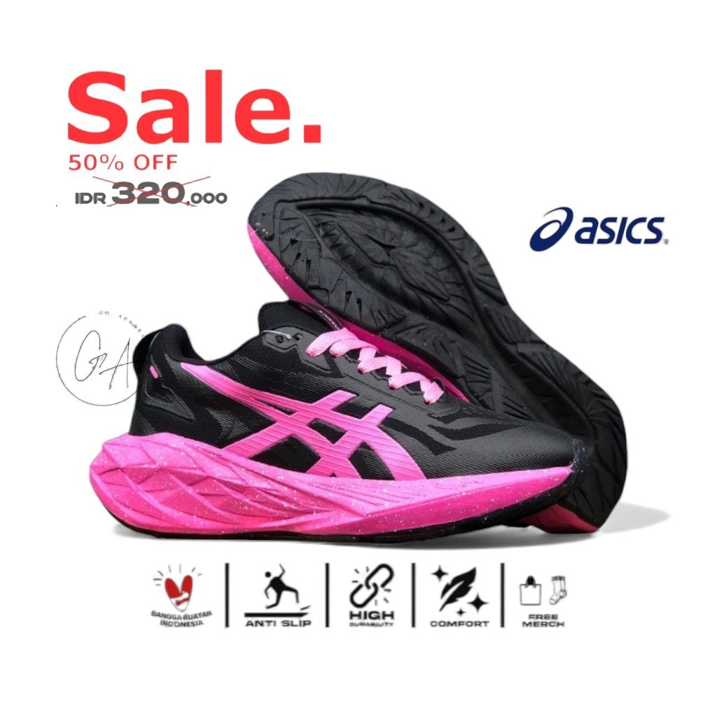 Sepatu Lari Pria Wanita Sneakers Running Asics Sport Ringan & Empuk Cocok untuk Jogging, Gym & Senam