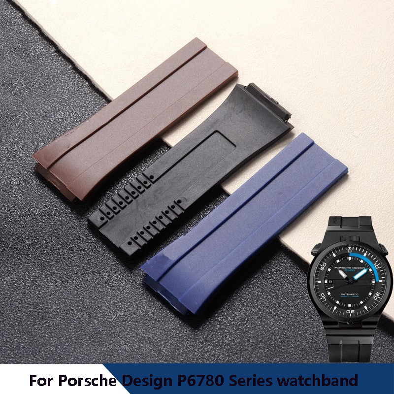 Men's Rubber Soft Strap For Porsche Design P6780 Series Watchband Women's Silicone Sports Waterproof