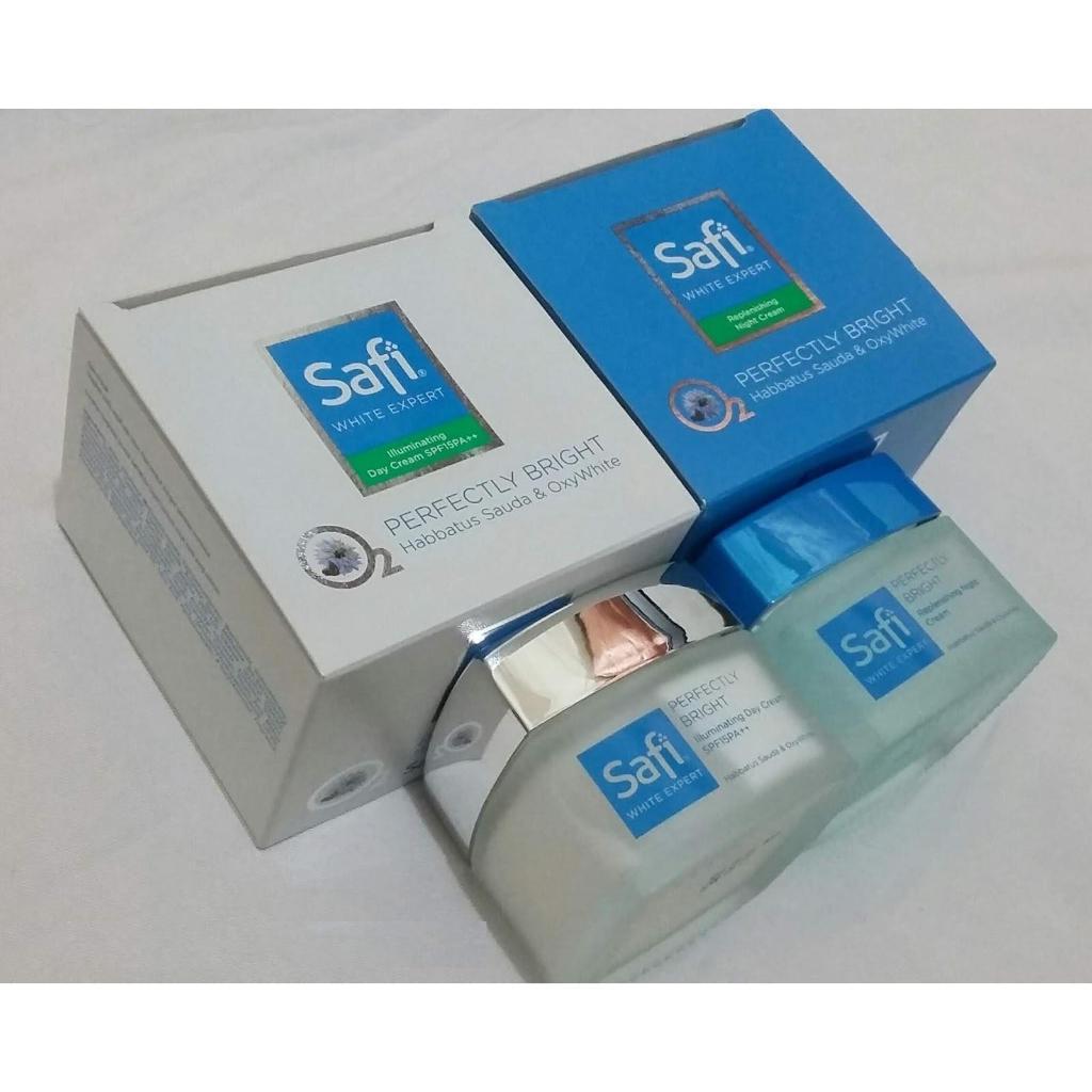 Cream Day Night Safi White Expert Perfectly Bright Krim Siang (25gr) dan Krim Malam (25gr)
