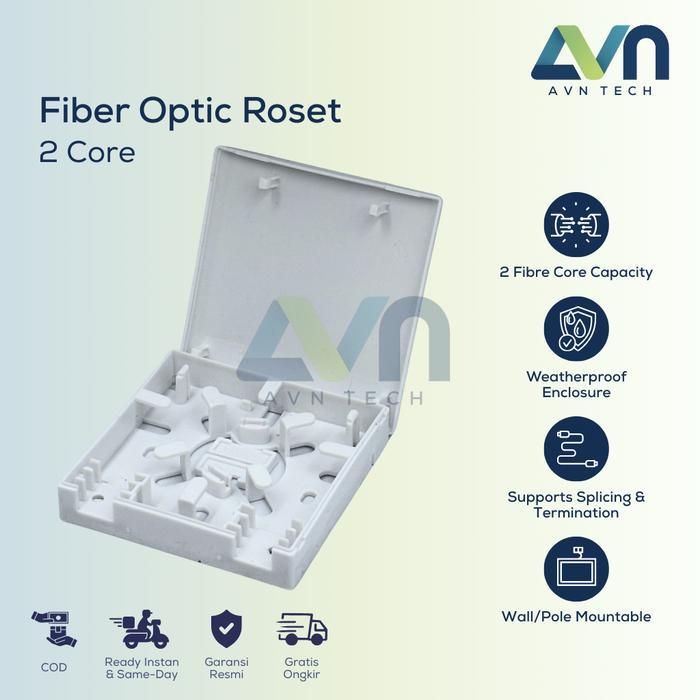 Roset 2 Core Kosongan Fiber Optic FO ODP Tanpa Adapter