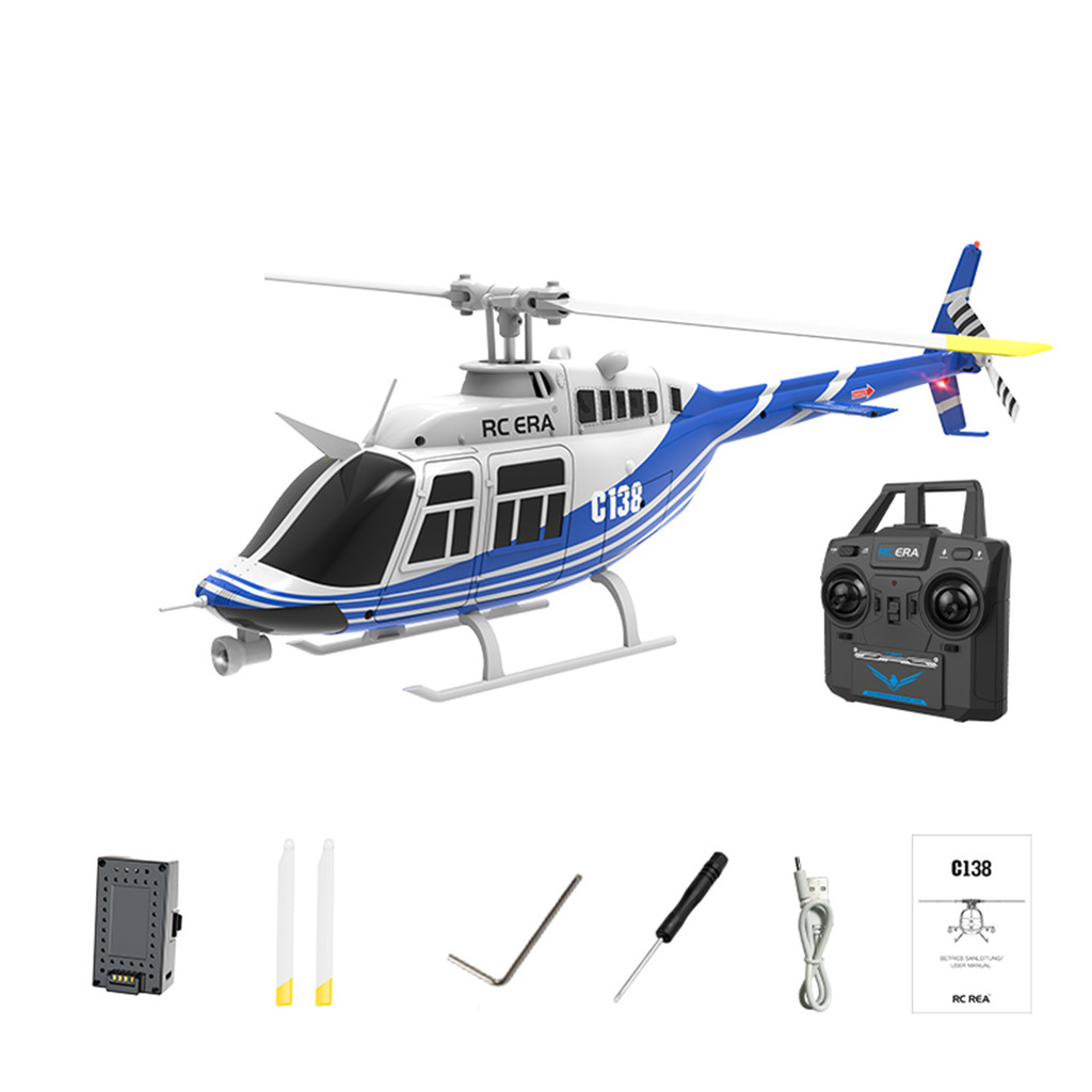 RC ERA C138 RC Helicopter 206 Jet Ranger 6axis Gyro Hold 4ch RC Helicopter Aircraft Hobby for Adults