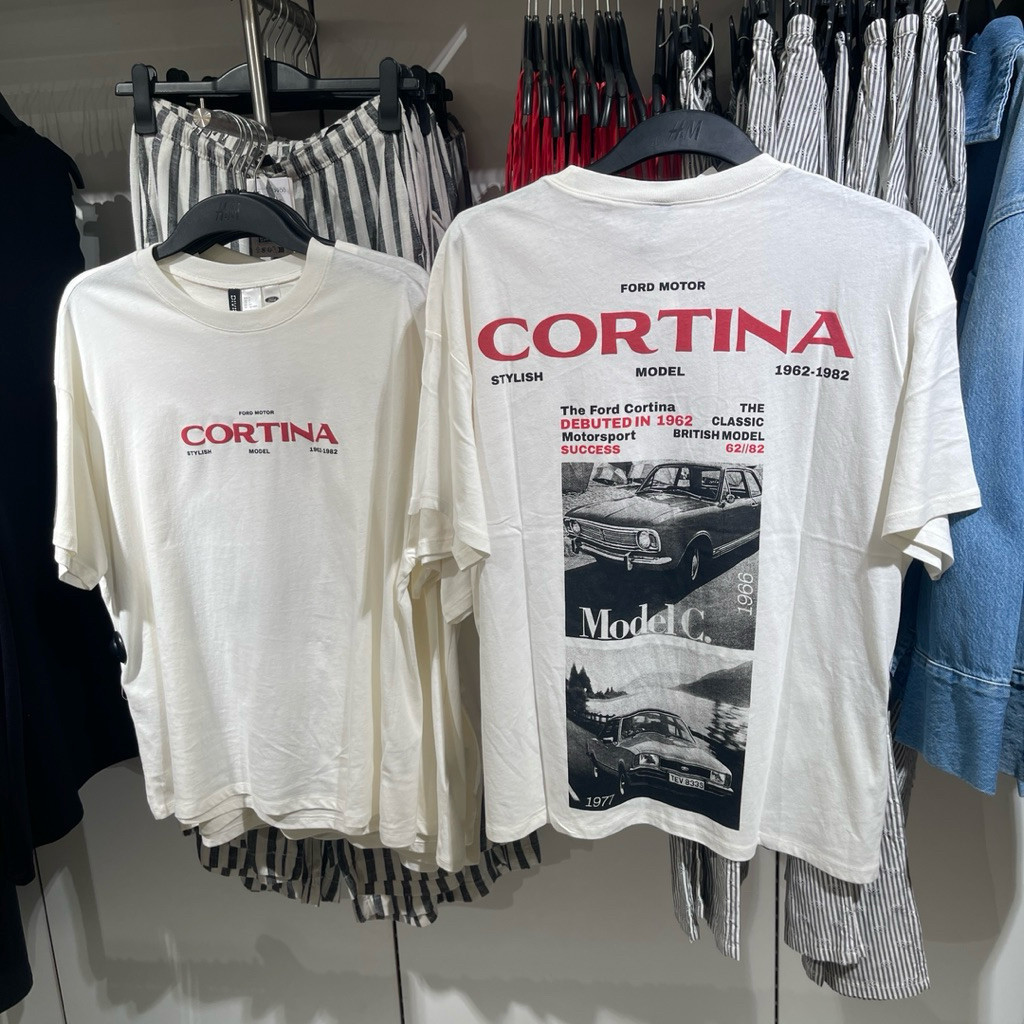 Ori Tshirt H&M Woman Cortina Ford Divided Off White Kaos Unisex