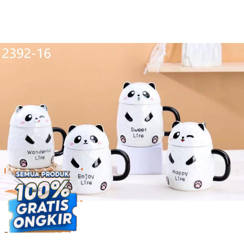 Gelas Mug Cangkir Keramik Ceramic Motif  Panda Impor / Kado / Souvenir / Ulang Tahun / Hampers / Nat