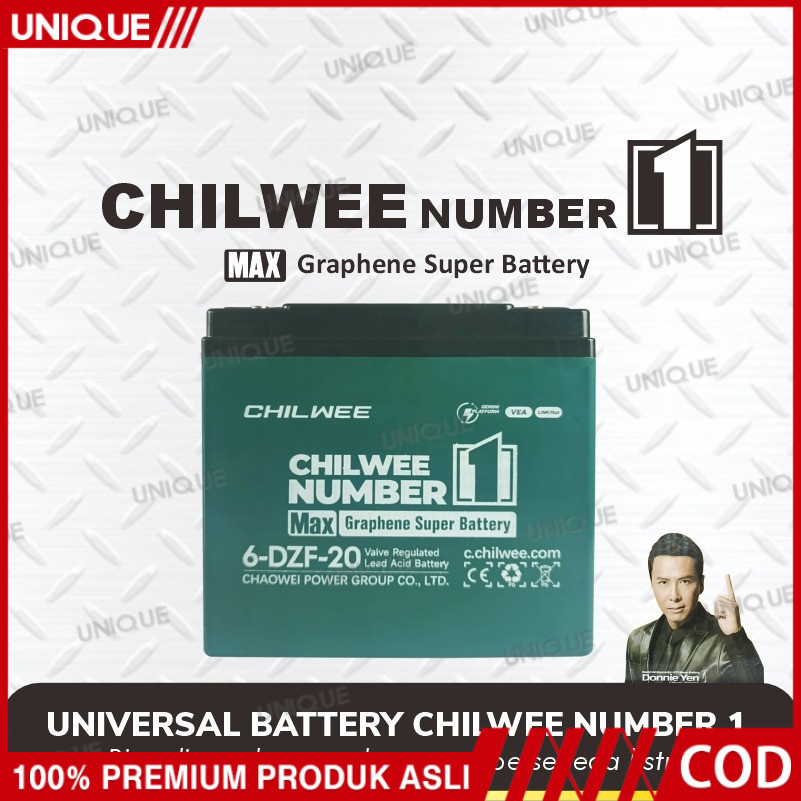 Baterai Aki Sepeda Listrik CHILWEE 6-DZF-20 / 6DZF20 - Baterai Sepeda Listrik  ; 12V - 20AH