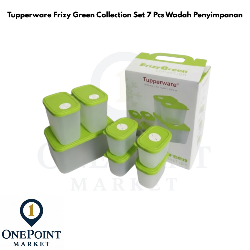 Tupperware Frizy Green Collection Set 7 Pcs / Wadah Penyimpanan Makanan / Food Container