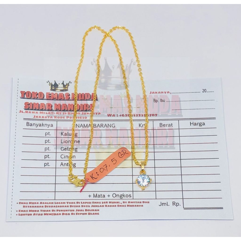 Kalung Nuri Emas Muda Asli Berat 5gram Kadar 700 Ada Surat