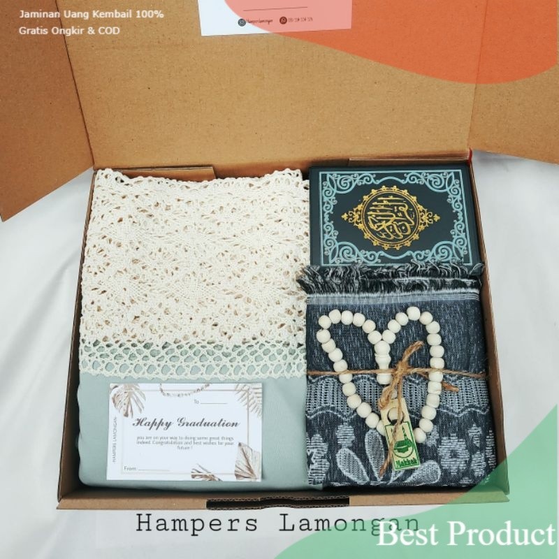 HAMPERS MUKENAH KATUN JUMBO + SAJADAH + AL QURAN  / PAKET ALAT SHOLAT MUKENA MUSLIM / SET PARCEL RAM