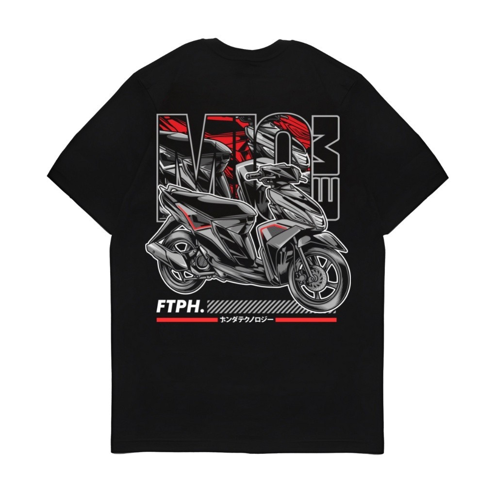 Kaos Baju Atasan Tshirt Lengan Pendek Black Motor Yamaha Mio M3 FTPH Original Terbaru Kekinian
