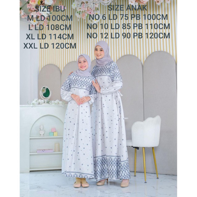 BENA.STORE Gamis couple ibu dan anak perempuan bahan silk premium