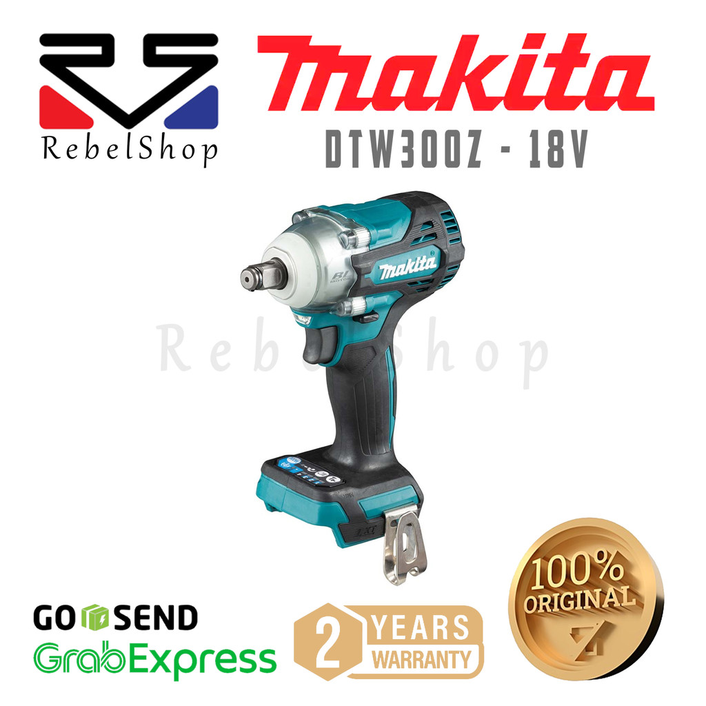 Makita Cordless Baterai Impact Wrench Mesin Pembuka Baut 1/2 Inch 18V + Unit Only - DTW300Z