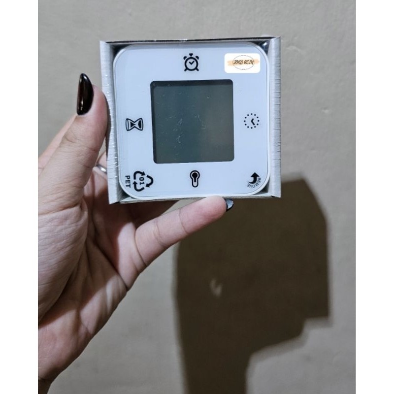 [READY SIAP KIRIM] KLOCKIS Jam/termometer/alarm/pengatur waktu, putih, jam beker, jam kecil, jam ala