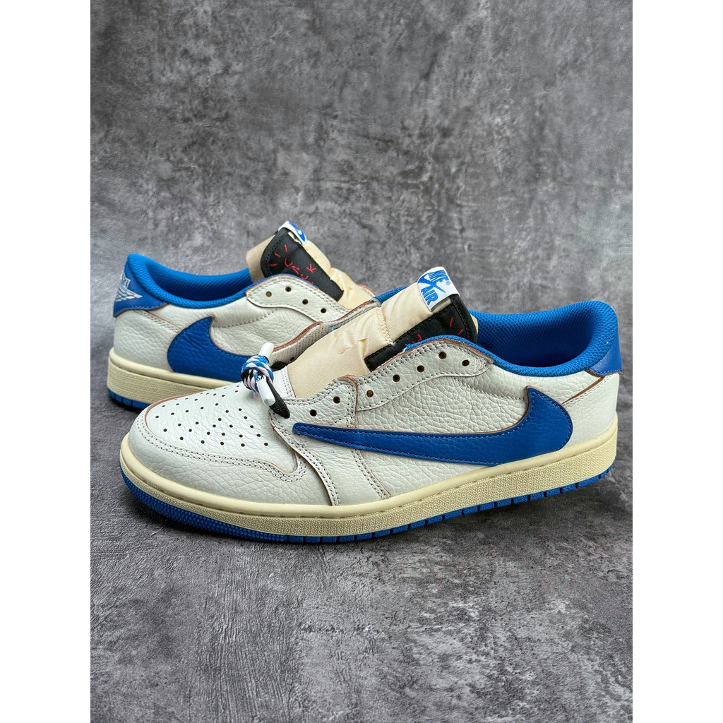 Travis Scott x Fragment Design x AJ1 Low OG SP Unisex Basketball Sneakers Reverse Swoosh Lightning L