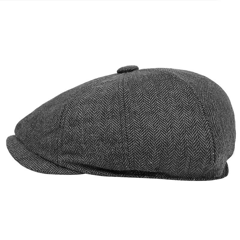Retro Newsboy Caps Men British Painters Hats Autumn Winter Berets Herringbone Flat Cap Hip Hop Beret