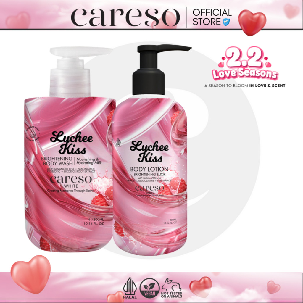 CARESO - Lychee Kiss Bath Duo (Body Wash + Body Lotion)