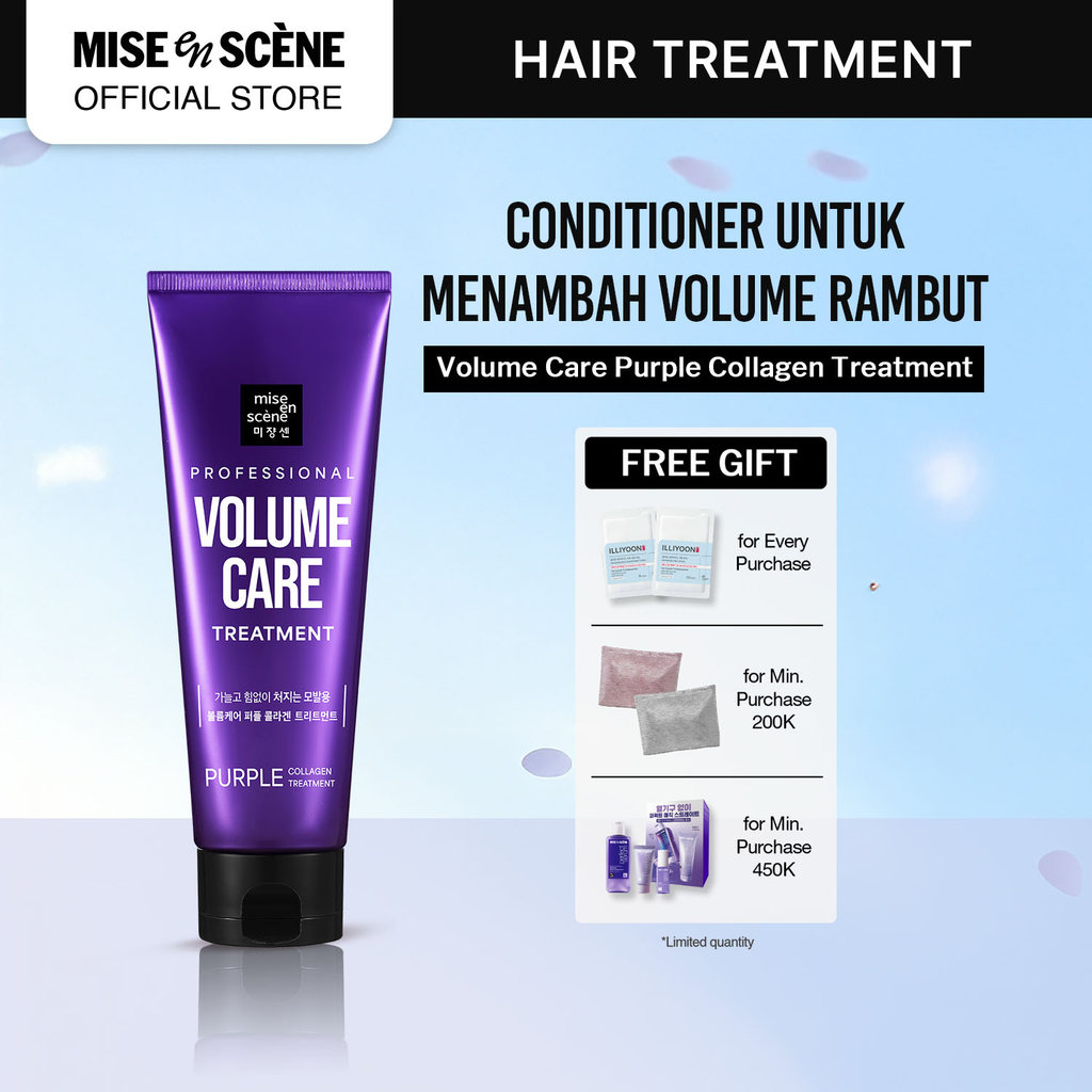 mise en scene Volume Care Collagen Treatment 180ml - Masker Rambut Untuk Rambut Tipis, Lepek dan Ron