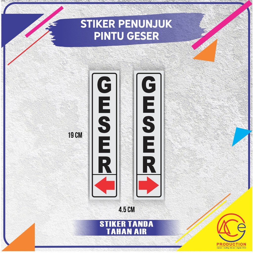 STIKER PVC PINTU GESER HANDEL PINTU SIGN PVC STICKER SLIDING DOOR