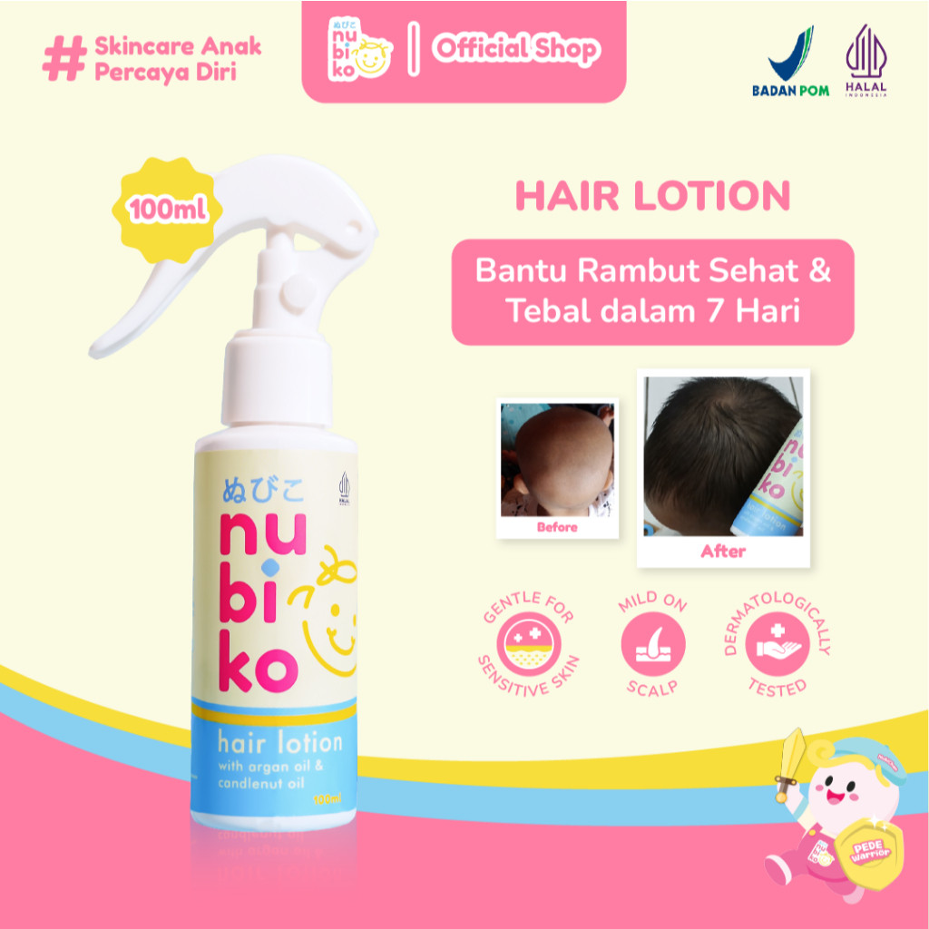 [ MW - NUBIKO ] Nubiko Hair Lotion 100 ml dengan  Argan Oil & Candlenut Oil Hair Lotion Anak Skincar