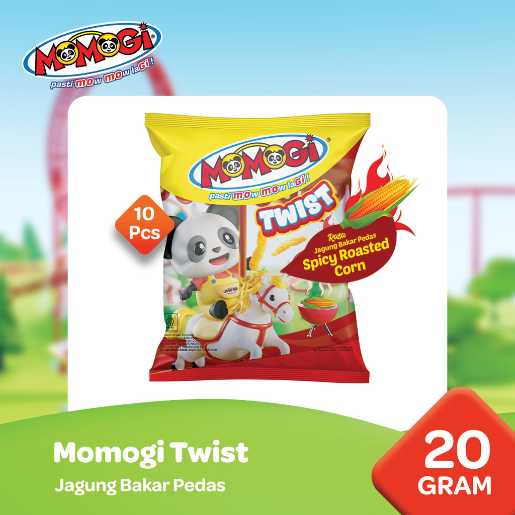 Momogi Twist Jagung Bakar Pedas - 20gr [10 Pcs]