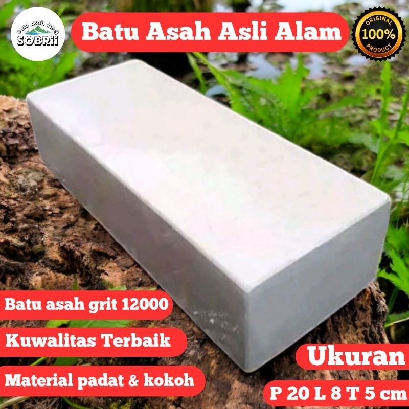 PROMOBatu Asah Asahan Alam Asli Grit 12000 Pengasah Golok Pisau Gunting Serbaguna Ukuran 20x8x5 Terb