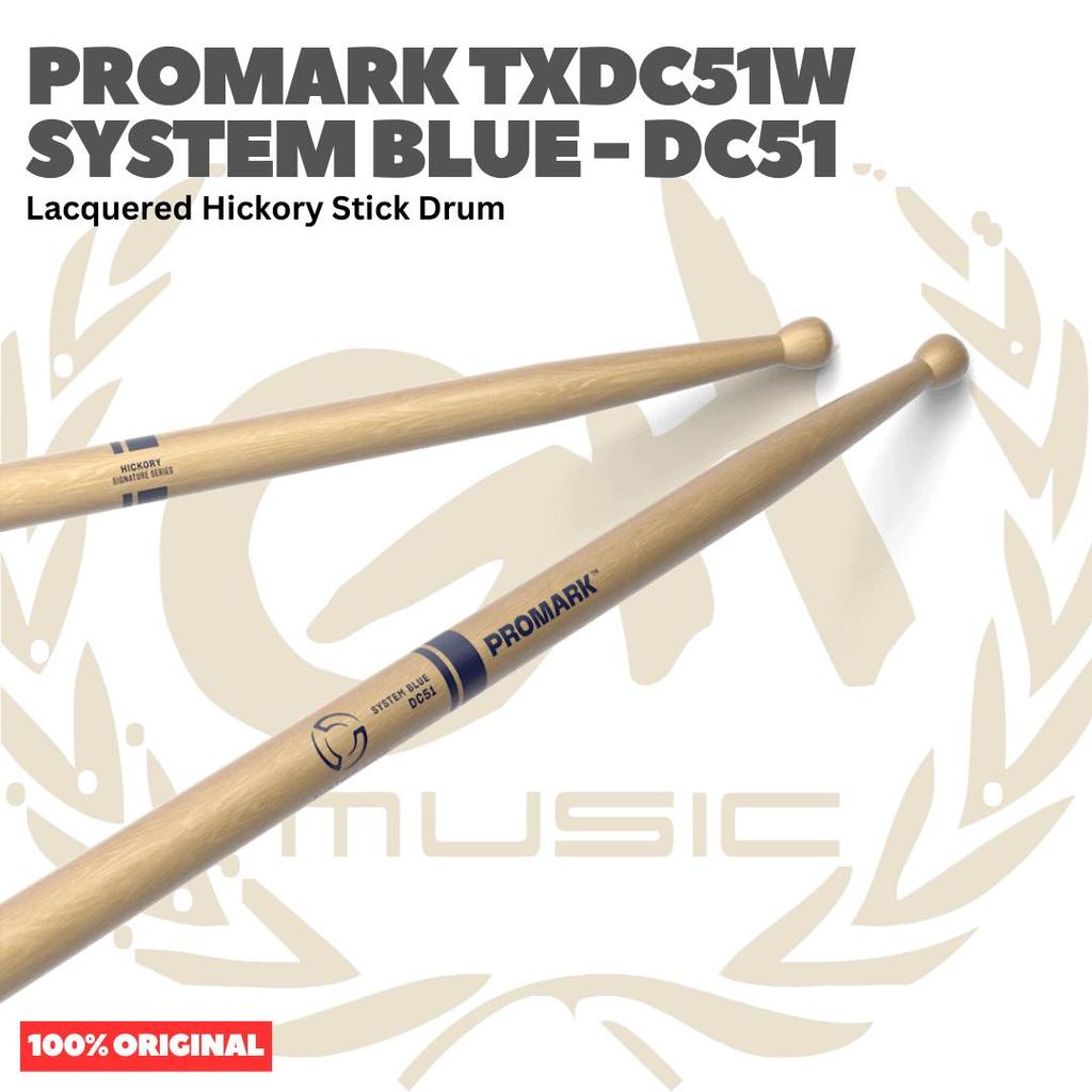 PROMARK DC51-SYS System Blue Lacquered Hickory Stick Drum - TXDC51W Stik Drum Original Asli