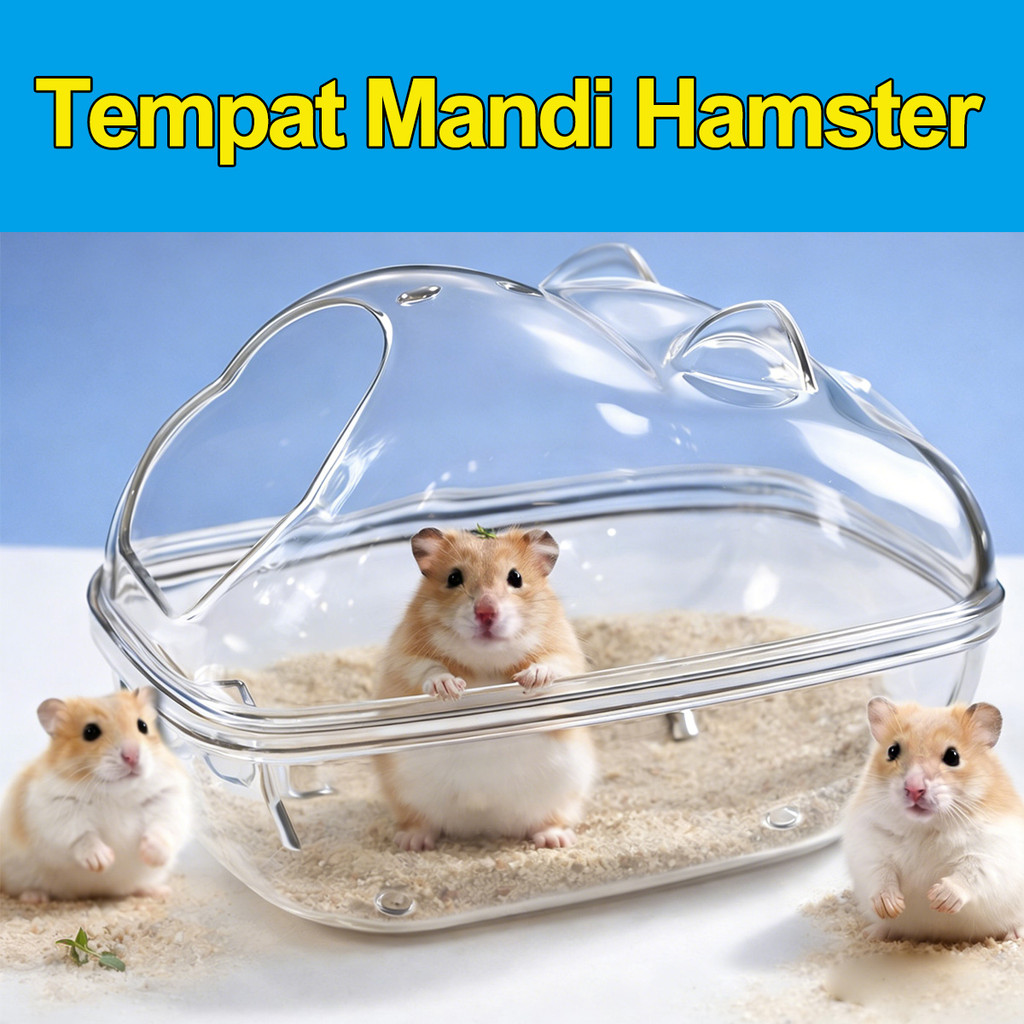 Tempat Mandi Hamster Akrilik BESAR | External Litter Box Pasir | Toilet Hamster, Burung & Landak