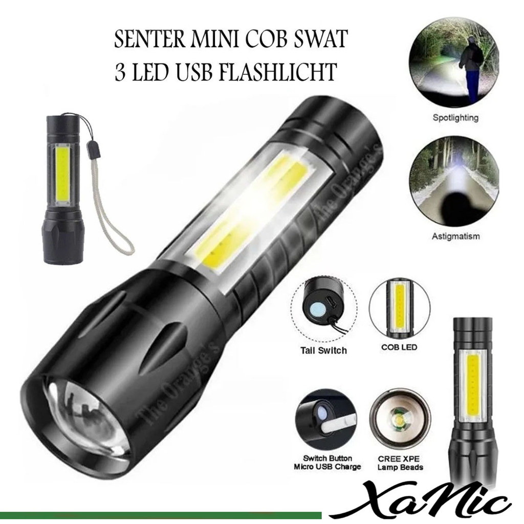 Senter USB LED Miini | Senter Flashlight USB Bisa Charger | Mini LED Flashlight USB Charger | Senter