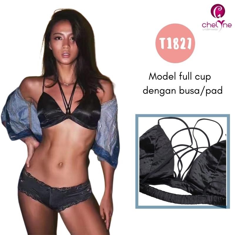 BH Bralette T1827 Tali Leher - Bahan Saten Kilap