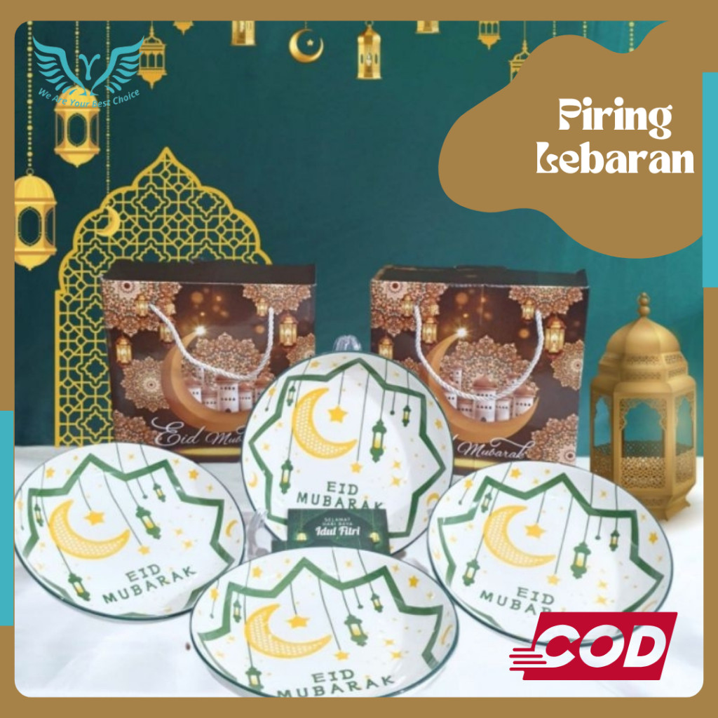 Piring Lebaran 2026 / Hampers Piring Mangkok Keramik Set/ Hampers set/ FREE KARTU UCAPAN