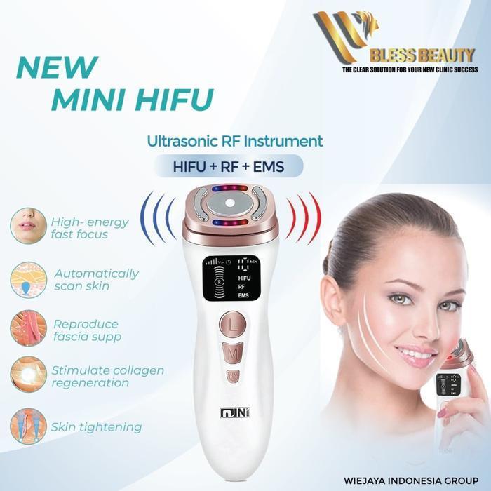 Perawatan Kecantikan Wajah New Mini Hifu 3in1 RF EMS Anti Aging Tirus Menyamarkan Kerutan Kantung Ma